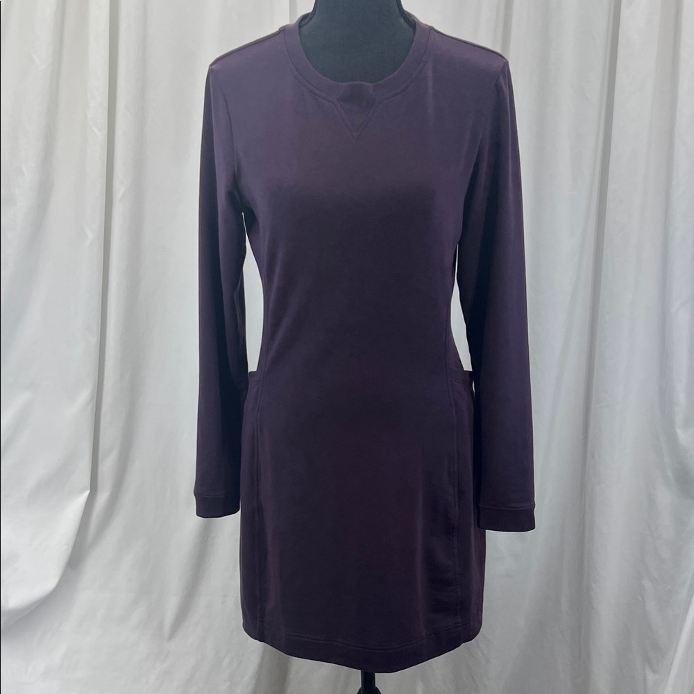 Title Nine Deep Purple Long Sleeve Dress Size S Pockets Athleisure Clean Girl